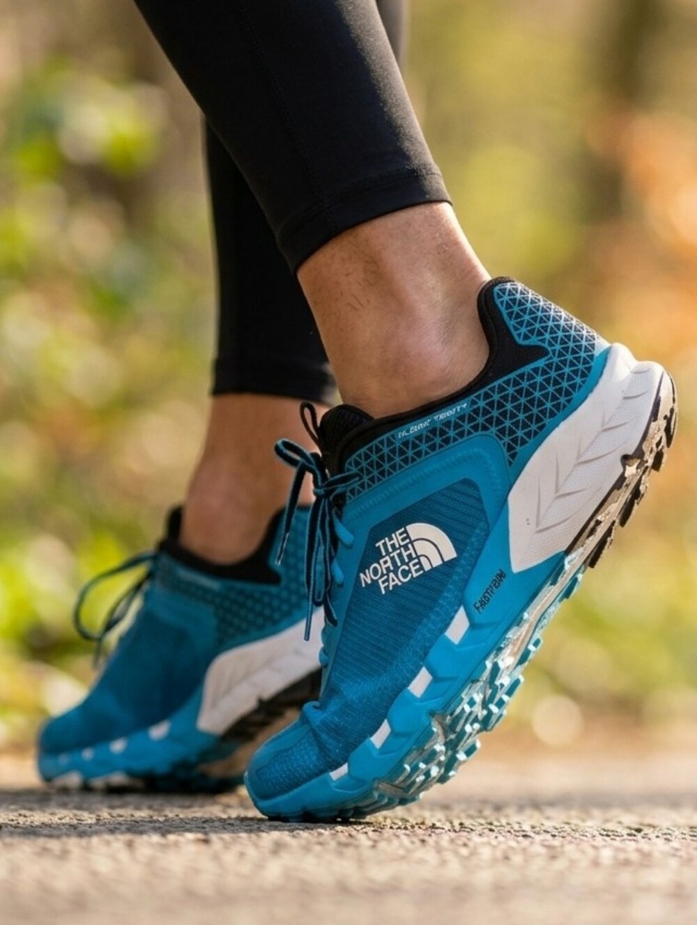 The NorthFace Flight Trinity (Acoustic Blue/TNF Black) Shoes, 10.5, blue/white